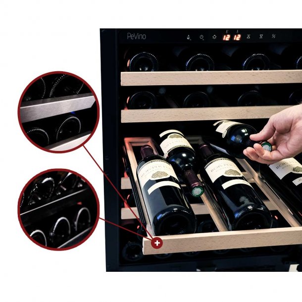 Pevino Majestic 46 bottles - 1 zone - Black Glassfront