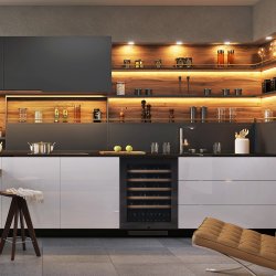 Pevino Majestic 46 bottles - 1 zone - Black steel 