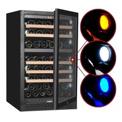 Pevino Majestic 74 flasker - 2 zoner - Sort glasfront