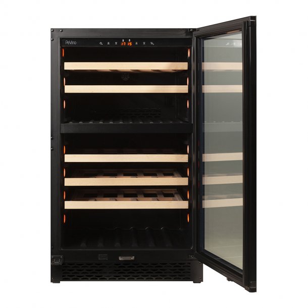 Pevino Majestic 74 flasker - 2 zoner - Sort glasfront