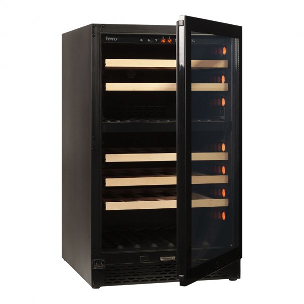 Pevino Majestic 74 flasker - 2 zoner - Sort glasfront