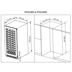Pevino Majestic 104 flasker - 2 zoner - Sort glasfront