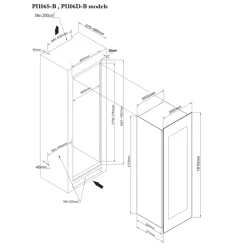 Pevino Majestic 107 flasker - 1 zone - Sort glasfront - Integrerbart 
