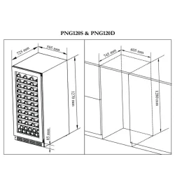 Pevino Majestic 113 flasker - 1 zone - Sort glasfront