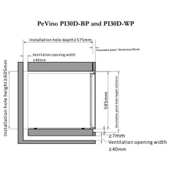 Pevino Majestic 30 flasker - push open - 2 zoner - hvid - Integrerbart