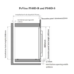 Pevino Majestic 42 flasker - 2 zoner - Sort/rustfri stlfront - Integrerbart 