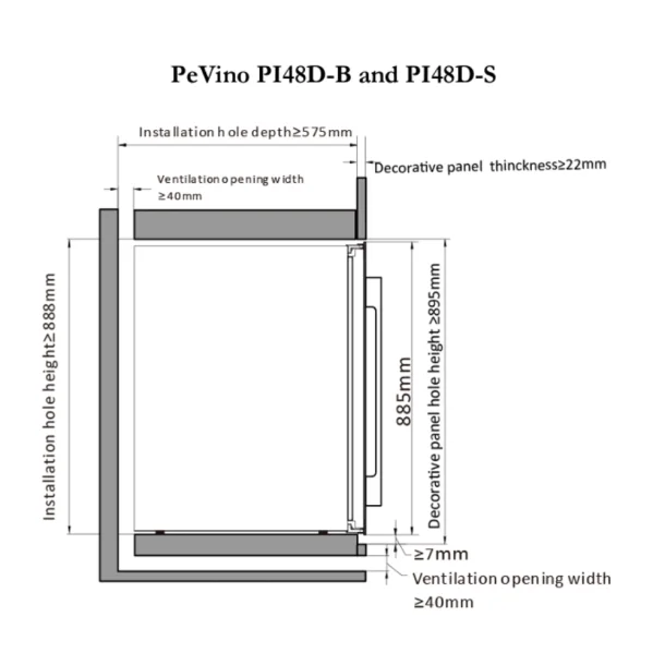 Pevino Majestic 42 flasker - 2 zoner - Sort/rustfri stlfront - Integrerbart 