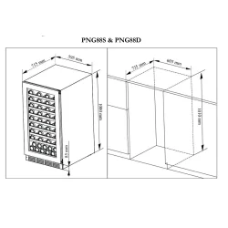 Pevino Majestic 83 flasker - 1 zone - Sort glasfront