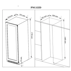 Pevino Majestic 96 flasker - 2 zoner - Sort glasfront