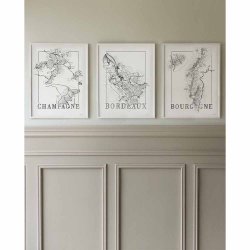 3 stk. vinplakater - Det franske st (50x70cm)