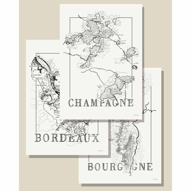 Wine maps 3-pack - The French set (50x70cm)