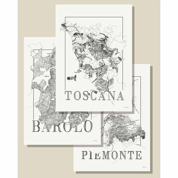 Mapas para vinhos - Conjunto Italien (50x70 cm)