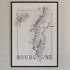 Vinplakat  - Bourgogne (50x70cm)