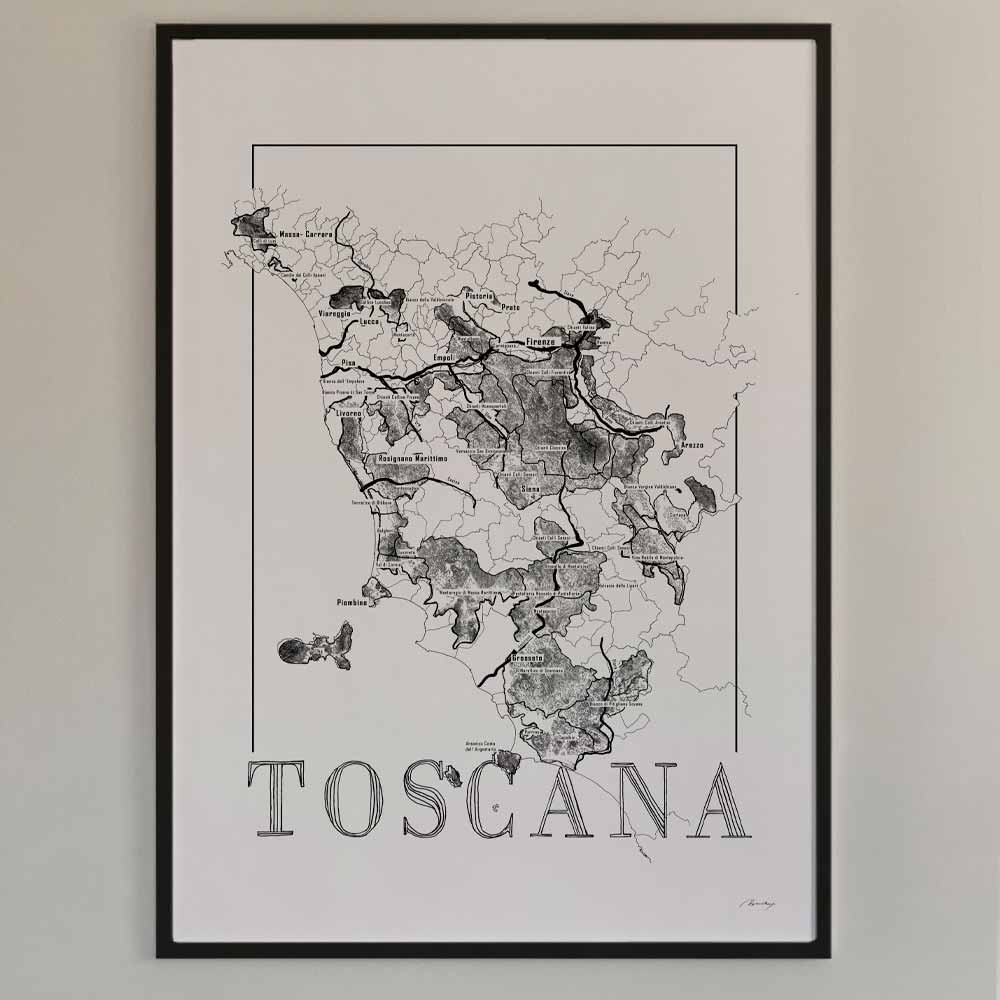 Wine poster - Tuscany (30x40cm) - Posters - Wineandbarrels A/S